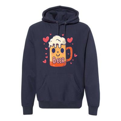 Cute Kawaii Beer Mug Beer Love Premium Hoodie