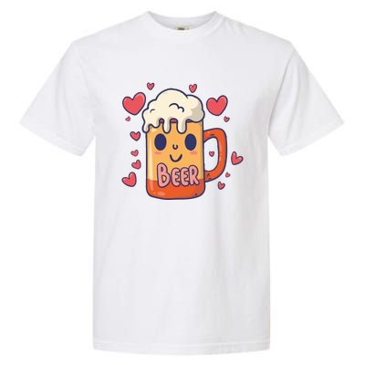 Cute Kawaii Beer Mug Beer Love Garment-Dyed Heavyweight T-Shirt