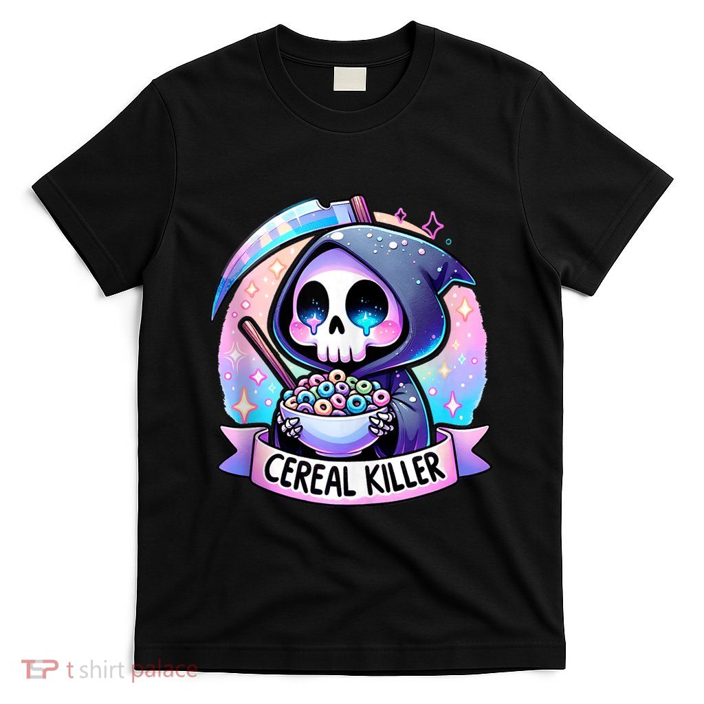 Cereal Killer Breakfast Cereal Bowl Cereals Skull Skeleton T-Shirt