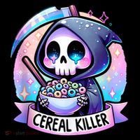 Cereal Killer Breakfast Cereal Bowl Cereals Skull Skeleton T-Shirt