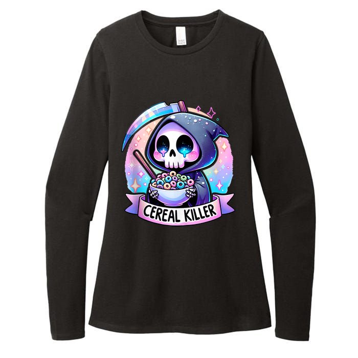 Cereal Killer Breakfast Cereal Bowl Cereals Skull Skeleton Womens CVC Long Sleeve Shirt