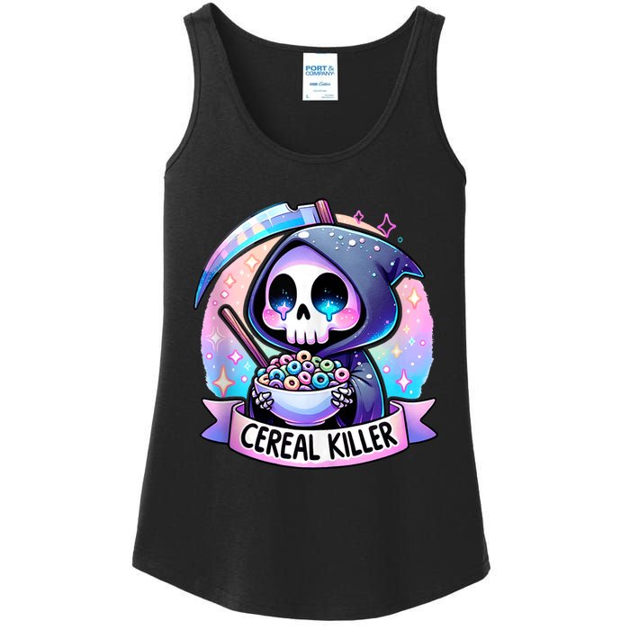 Cereal Killer Breakfast Cereal Bowl Cereals Skull Skeleton Ladies Essential Tank