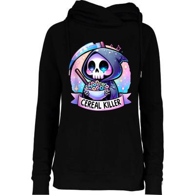 Cereal Killer Breakfast Cereal Bowl Cereals Skull Skeleton Womens Funnel Neck Pullover Hood