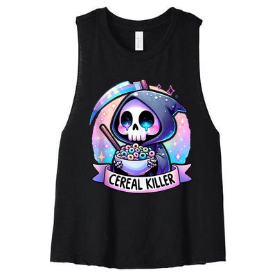 Cereal Killer Breakfast Cereal Bowl Cereals Skull Skeleton Women's Racerback Cropped Tank