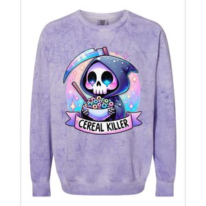 Cereal Killer Breakfast Cereal Bowl Cereals Skull Skeleton Gift Colorblast Crewneck Sweatshirt