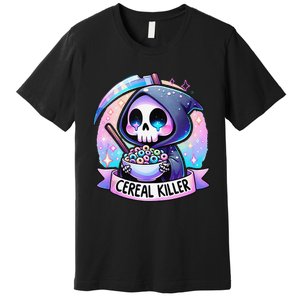 Cereal Killer Breakfast Cereal Bowl Cereals Skull Skeleton Gift Premium T-Shirt