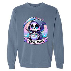 Cereal Killer Breakfast Cereal Bowl Cereals Skull Skeleton Gift Garment-Dyed Sweatshirt