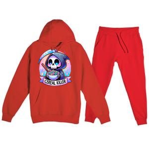 Cereal Killer Breakfast Cereal Bowl Cereals Skull Skeleton Gift Premium Hooded Sweatsuit Set