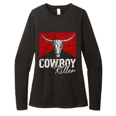 Cowboy Killers Bull Skull Howdy Punchy Western Womens CVC Long Sleeve Shirt