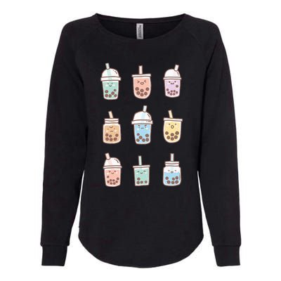 Cute Kawaii Boba Anime Bubble Tea Pastel Womens California Wash Sweatshirt