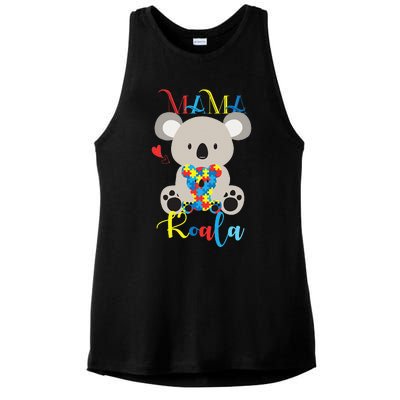 Cute Koala Bear Lovers Autism Mama Bear Koala Puzzle Baby Ladies PosiCharge Tri-Blend Wicking Tank