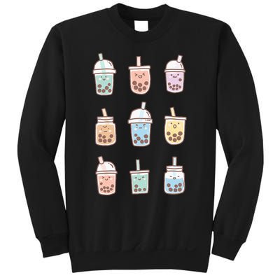 Cute Kawaii Boba Anime Bubble Tea Pastel Sweatshirt