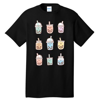 Cute Kawaii Boba Anime Bubble Tea Pastel Tall T-Shirt