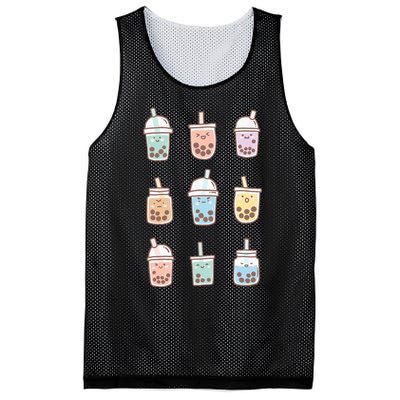 Cute Kawaii Boba Anime Bubble Tea Pastel Mesh Reversible Basketball Jersey Tank