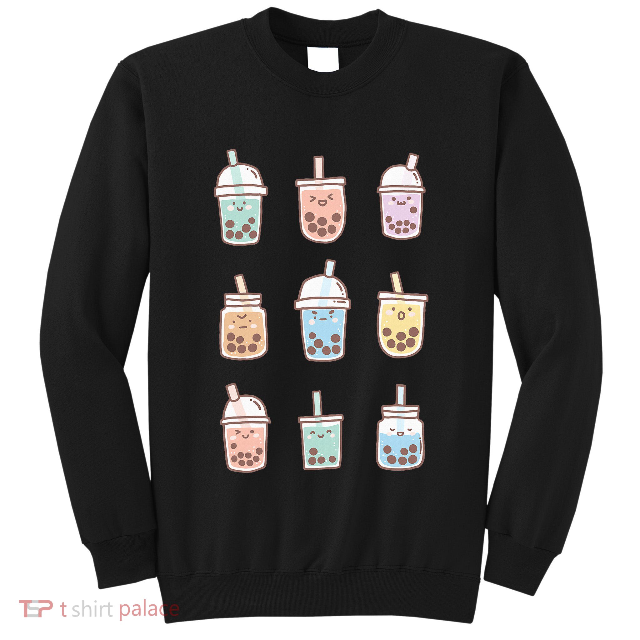 Cute Kawaii Boba Anime Bubble Tea Pastel Tall Sweatshirt