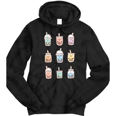 Cute Kawaii Boba Anime Bubble Tea Pastel Tie Dye Hoodie