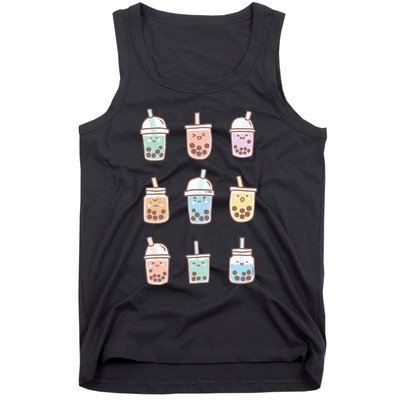 Cute Kawaii Boba Anime Bubble Tea Pastel Tank Top