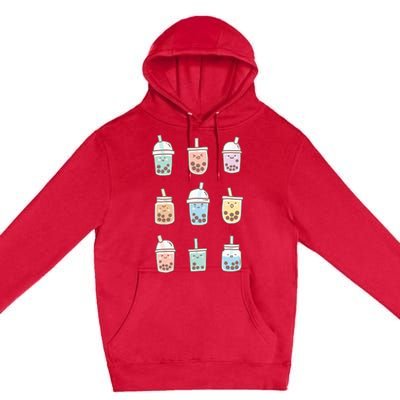 Cute Kawaii Boba Anime Bubble Tea Pastel Premium Pullover Hoodie