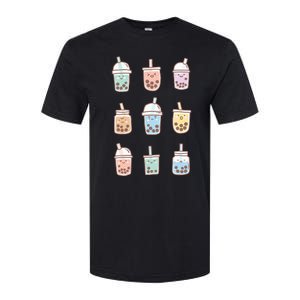 Cute Kawaii Boba Anime Bubble Tea Pastel Softstyle® CVC T-Shirt