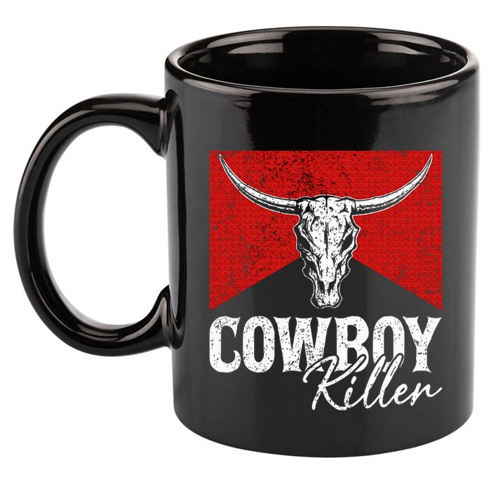 Cowboy Killers Bull Skull Howdy 11oz C Handle Ceramic Mug