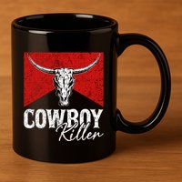 Cowboy Killers Bull Skull Howdy 11oz C Handle Ceramic Mug