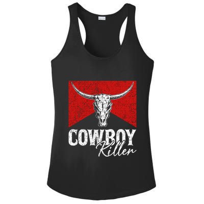 Cowboy Killers Bull Skull Howdy Ladies PosiCharge Competitor Racerback Tank