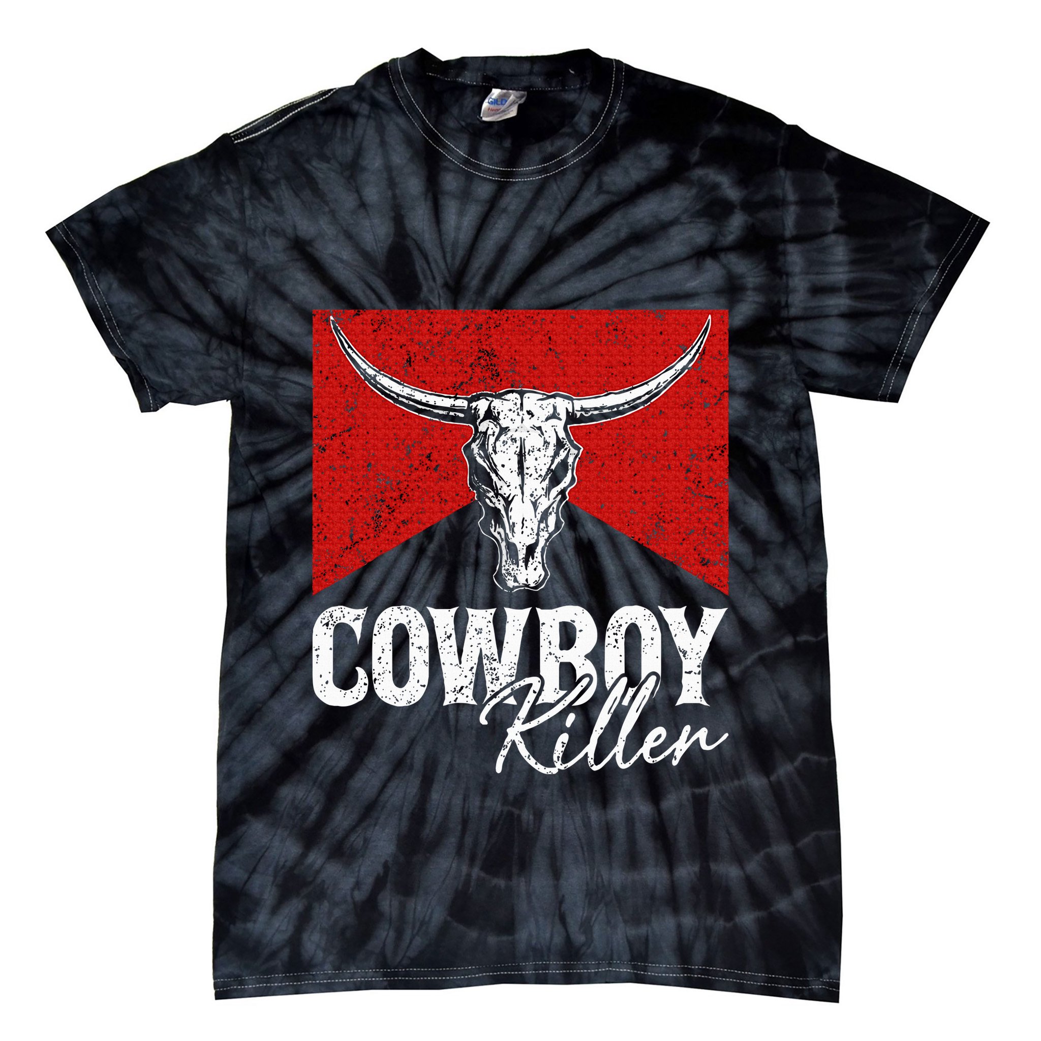 Cowboy Killers Bull Skull Howdy Tie-Dye T-Shirt