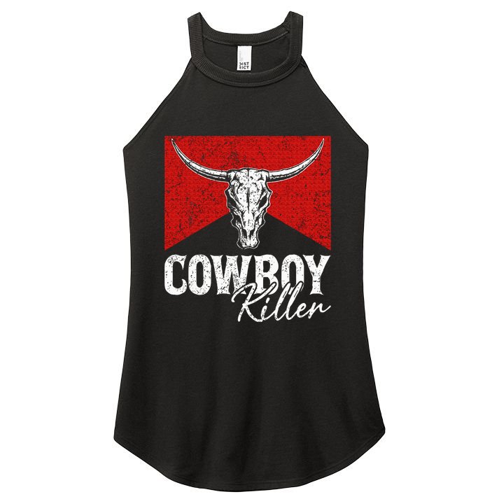 Cowboy Killers Bull Skull Howdy Women's Perfect Tri Rocker Tank