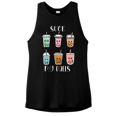 Cute Kawaii Bubble Boba Milk Tea Lover Tapioca Pearls Funny Ladies PosiCharge Tri-Blend Wicking Tank