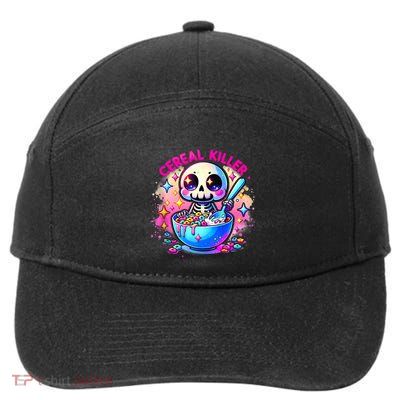 Cereal Killer Breakfast Cereal Bowl Cereals Skull Skeleton Halloween Costumes 7-Panel Snapback Hat