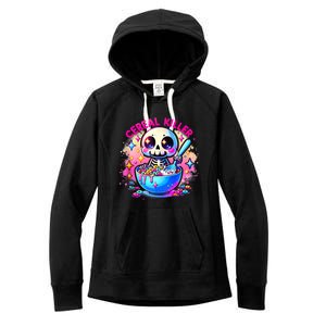 Cereal Killer Breakfast Cereal Bowl Cereals Skull Skeleton Halloween Costumes Women's Fleece Hoodie