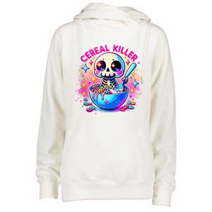 Cereal Killer Breakfast Cereal Bowl Cereals Skull Skeleton Halloween Costumes Womens Funnel Neck Pullover Hood