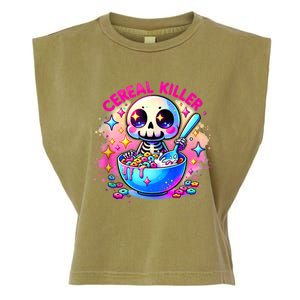 Cereal Killer Breakfast Cereal Bowl Cereals Skull Skeleton Halloween Costumes Garment-Dyed Women's Muscle Tee