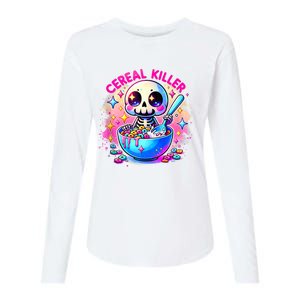 Cereal Killer Breakfast Cereal Bowl Cereals Skull Skeleton Halloween Costumes Womens Cotton Relaxed Long Sleeve T-Shirt