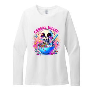 Cereal Killer Breakfast Cereal Bowl Cereals Skull Skeleton Halloween Costumes Womens CVC Long Sleeve Shirt