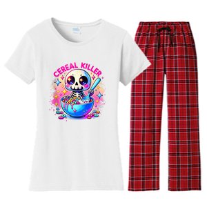 Cereal Killer Breakfast Cereal Bowl Cereals Skull Skeleton Halloween Costumes Women's Flannel Pajama Set