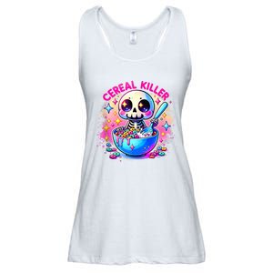 Cereal Killer Breakfast Cereal Bowl Cereals Skull Skeleton Halloween Costumes Ladies Essential Flowy Tank