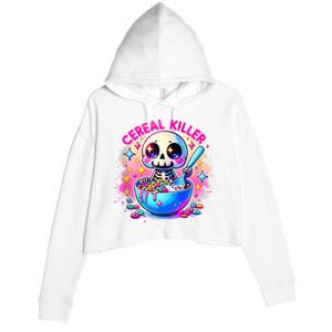 Cereal Killer Breakfast Cereal Bowl Cereals Skull Skeleton Halloween Costumes Crop Fleece Hoodie