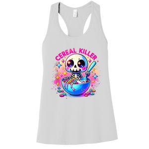 Cereal Killer Breakfast Cereal Bowl Cereals Skull Skeleton Halloween Costumes Women's Racerback Tank