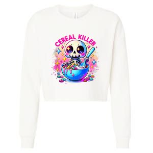 Cereal Killer Breakfast Cereal Bowl Cereals Skull Skeleton Halloween Costumes Cropped Pullover Crew