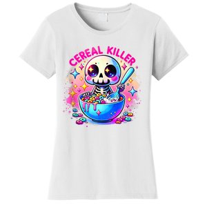 Cereal Killer Breakfast Cereal Bowl Cereals Skull Skeleton Halloween Costumes Women's T-Shirt