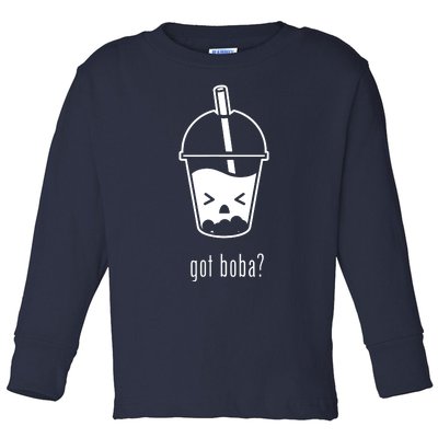 Cute Kawaii Bubble Tea Boba Milk Tea Lover Toddler Long Sleeve Shirt