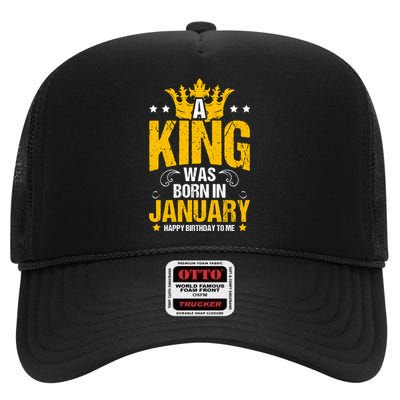 Cute King Birthday Royalty Party Design Gift High Crown Mesh Back Trucker Hat