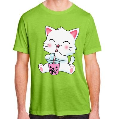 Cute Kawaii Bubble Tea Tshirt Boba Milk Tea Anime Cat Adult ChromaSoft Performance T-Shirt