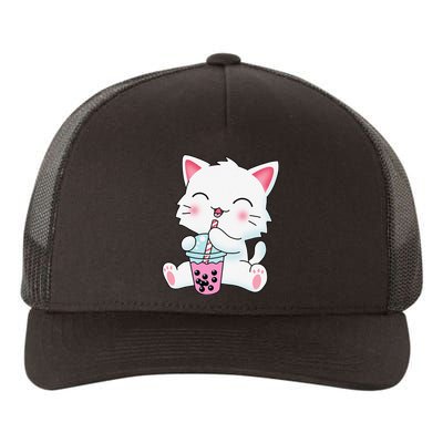 Cute Kawaii Bubble Tea Tshirt Boba Milk Tea Anime Cat Yupoong Adult 5-Panel Trucker Hat