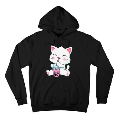 Cute Kawaii Bubble Tea Tshirt Boba Milk Tea Anime Cat Hoodie