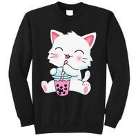 Cute Kawaii Bubble Tea Tshirt Boba Milk Tea Anime Cat Sweatshirt