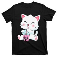 Cute Kawaii Bubble Tea Tshirt Boba Milk Tea Anime Cat T-Shirt