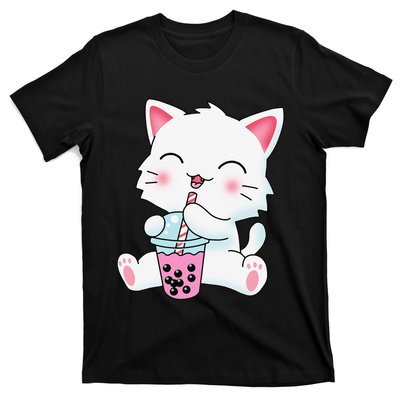 Cute Kawaii Bubble Tea Tshirt Boba Milk Tea Anime Cat T-Shirt