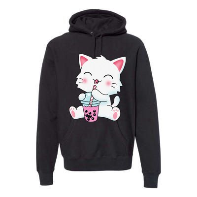 Cute Kawaii Bubble Tea Tshirt Boba Milk Tea Anime Cat Premium Hoodie